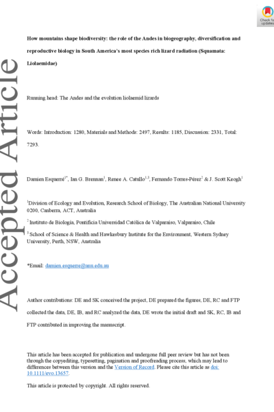 How mountains shape biodiversity: the role of the Andes in biogeography, diversification and reproductive biology in South America's most species rich lizard radiation (Squamata: Liolaemidae)