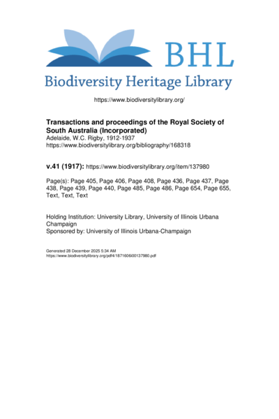 Results of the South Australian museum expedition to Strzelecki and Cooper Creeks. September and October, 1916