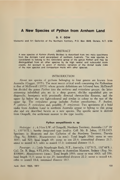 The Australian zoologist