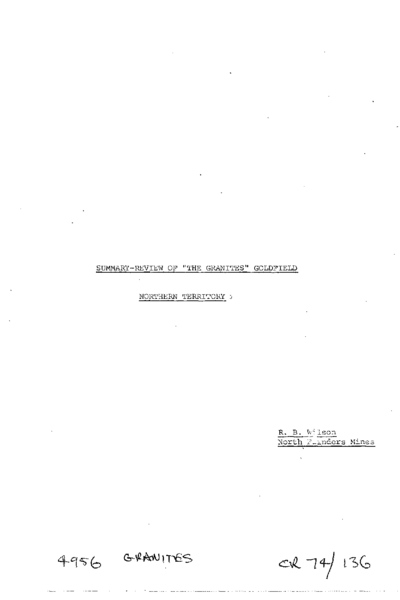 Summary Review of The Granites Goldfield