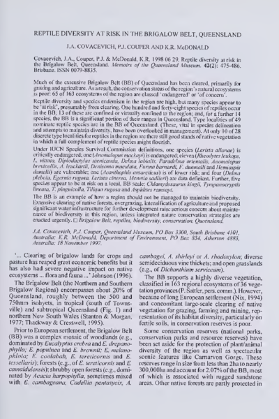 Reptile diversity at risk in the Brigalow Belt, Queensland