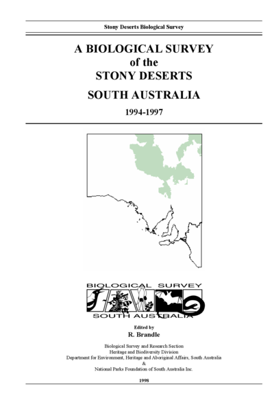 A biological survey of the stony deserts, South Australia
