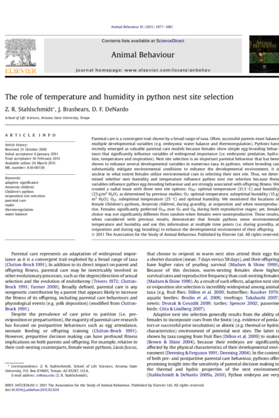 The role of temperature and humidity in python nest site selection