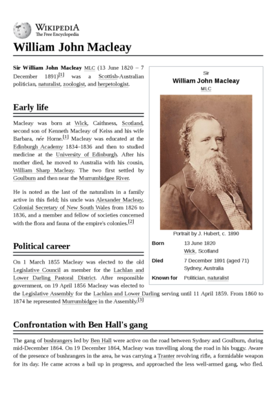 William John Macleay - Wikipedia