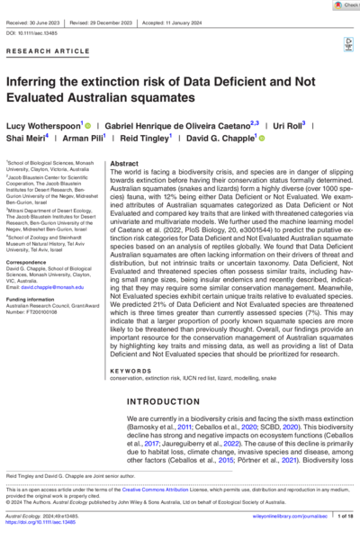 Inferring the extinction risk of Data Deficient and Not Evaluated Australian squamates