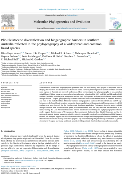 Plio-Pleistocene diversification and biogeographic barriers in southern Australia reflected in the phylogeography of a widespread and common lizard species