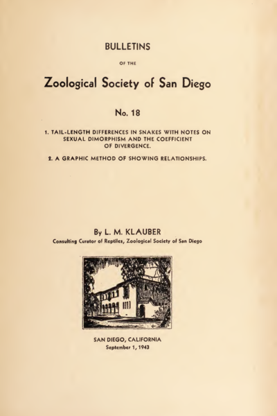 Tail-length differences in snakes, with notes on sexual dimorphism and the coefficient of divergence [and] A graphic method of showing relationships