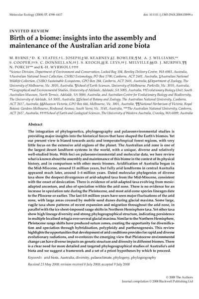 Birth of a biome: insights into the assembly and maintenance of the Australian arid zone biota