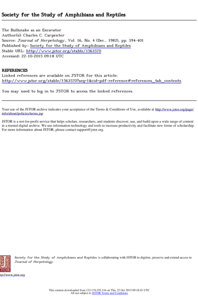 The Bullsnake as an Excavator