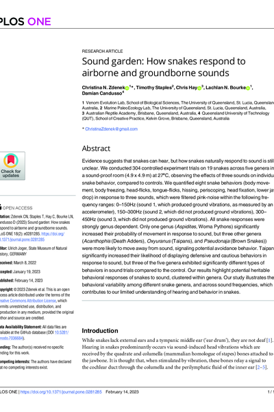 Sound garden: How snakes respond to airborne and groundborne sounds