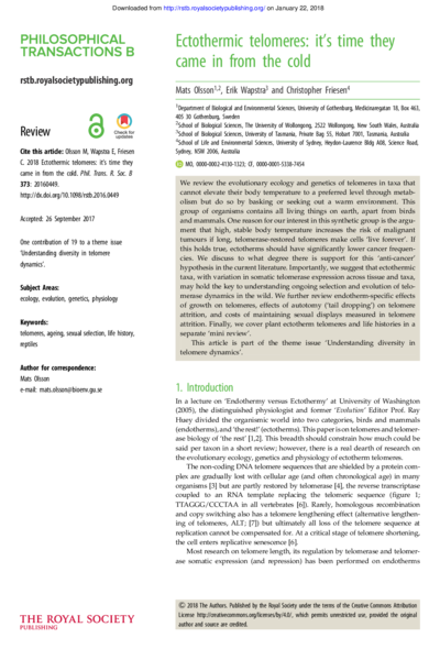 Ectothermic telomeres: it's time they came in from the cold