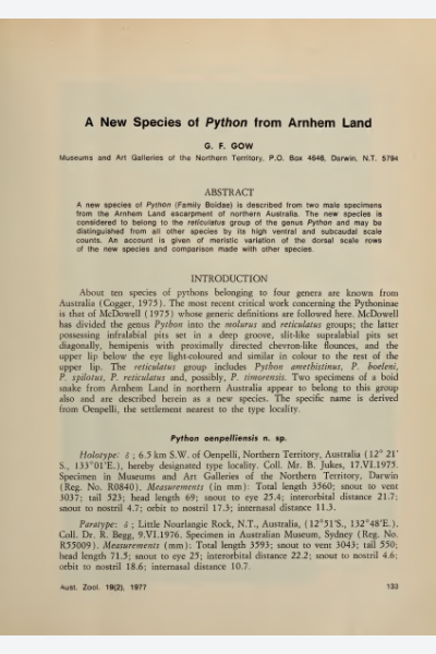 The Australian zoologist
