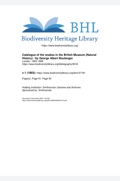 Catalogue of the snakes in the British Museum (Natural History)- Aspidites ramsayi excerpt