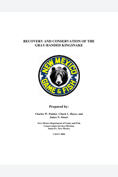 Recovery plan for the Gray-banded Kingsnake in New Mexico