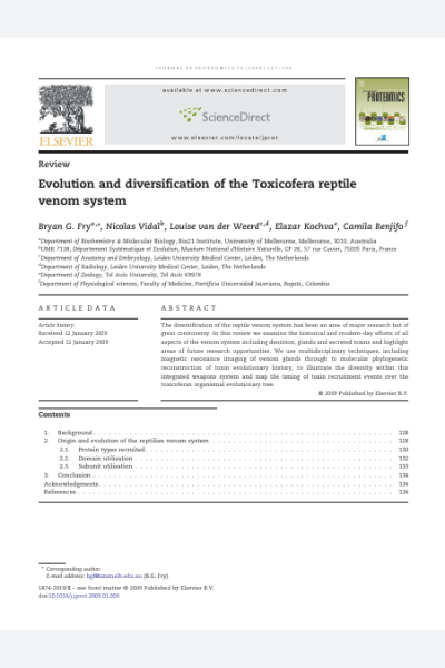 Evolution and diversification of the Toxicofera reptile venom system