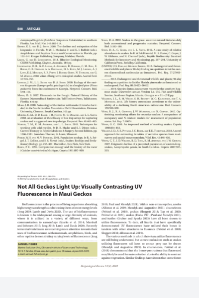 Not All Geckos Light Up: Visually Contrasting UV Fluorescence in Maui Geckos