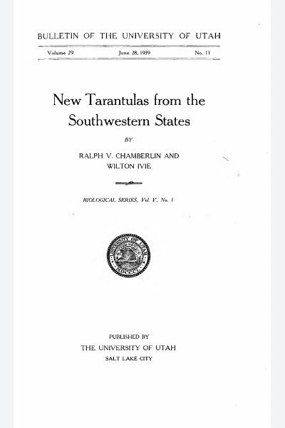 New Tarantulas from the Southwestern States