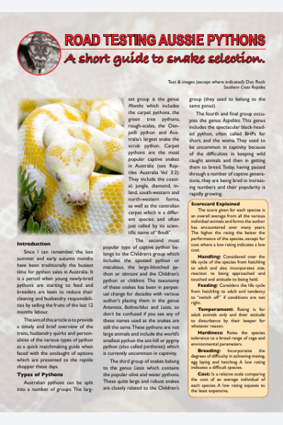 Road Testing Aussie Pythons