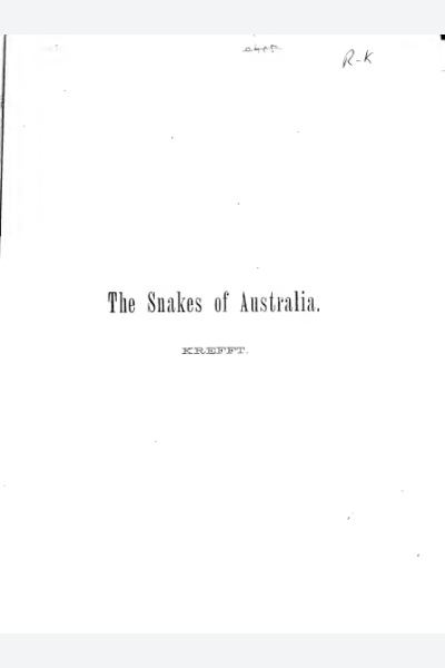 The Snakes of Australia