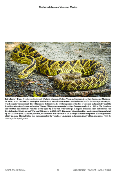 The Herpetofauna of Veracruz, Mexico