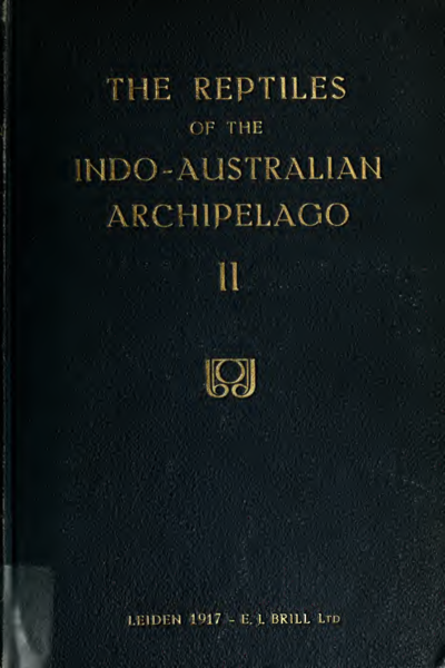 The reptiles of the Indo-Australian archipelago vol 2