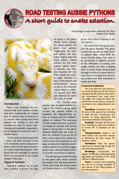 Road Testing Aussie Pythons