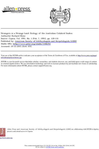 Strangers in a strange land: ecology of the Australian colubrid snakes