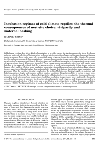 Incubation regimes of cold-climate reptiles: the thermal consequences of nest-site choice, viviparity and maternal basking