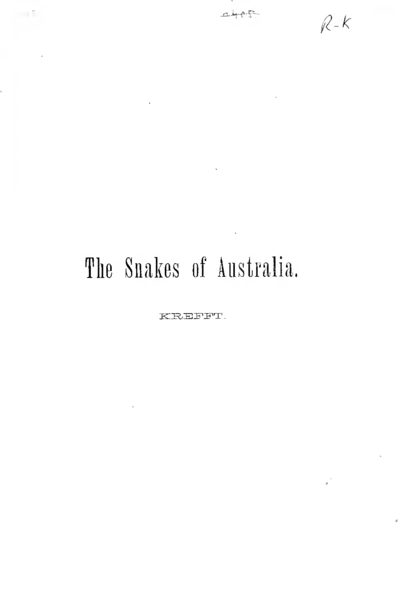 The Snakes of Australia